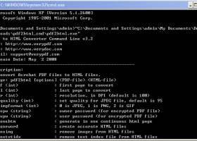 PDF to HTML Converter Command Line screenshot