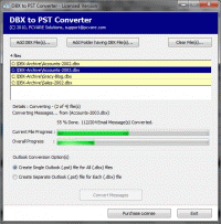 Batch Convert DBX to PST screenshot