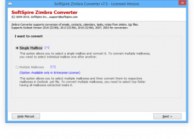 Zimbra to Outlook screenshot