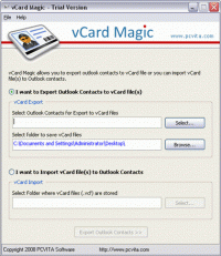 Outlook Contact to vCard Converter screenshot