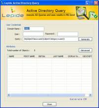 Free Lepide Active Directory Query screenshot