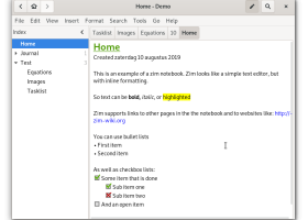 Zim Desktop Wiki Portable screenshot
