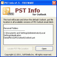 PST Info screenshot
