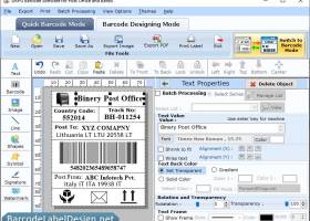 Design Postal Barcode Program screenshot