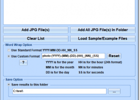 JPG Rename Multiple Files Based On Date Taken Software screenshot
