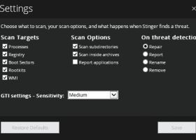 McAfee AVERT Stinger screenshot