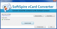Move from vCard to Outlook screenshot