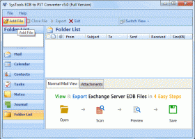 MS Exchange EDB to PST Converter screenshot