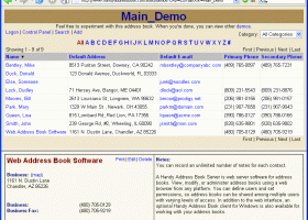 A Handy Address Book Server screenshot