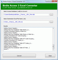 Access Data File to Excel Converter screenshot