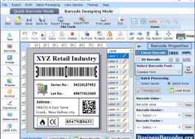Retail Barcodes Designing Software screenshot
