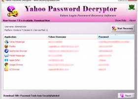 Yahoo Password Decryptor screenshot