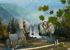 Mountain Waterfall 3D Screensaver screenshot