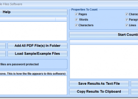PDF Count Pages and Words In Multiple Files Software screenshot