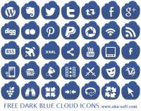 Free Dark Blue Cloud Icons screenshot