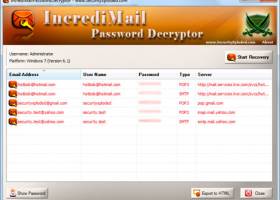 Password Decryptor for IncrediMail screenshot