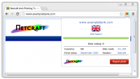 Netcraft Anti-Phishing Extension screenshot