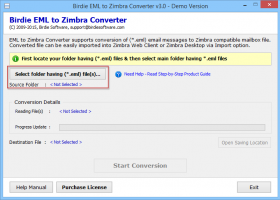 Windows Live Mail to Zimbra screenshot