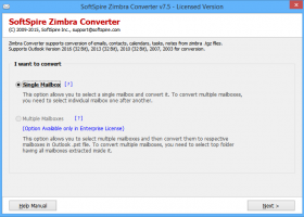 Convert Zimbra to Exchange screenshot
