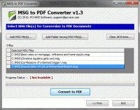 Outlook MSG to PDF Converter screenshot
