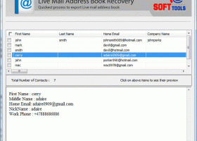 Recover Live Mail Contacts screenshot