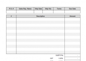 Blank Service Invoicing Template screenshot