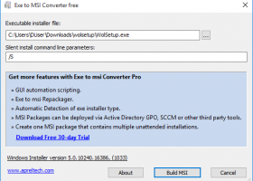 Exe to MSI Converter free screenshot
